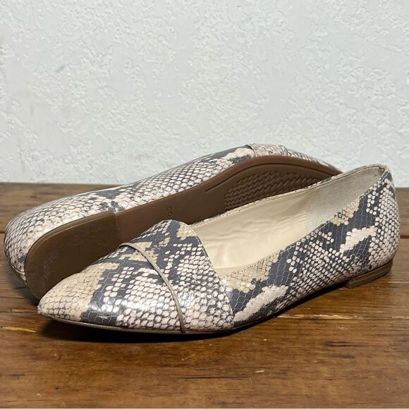 Cole Haan Ellora Skimmer in Python Print Leather Flats 6.5B - Picture 1 of 11
